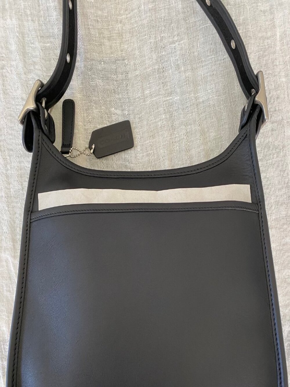 Coach 9966 Classic Legacy Black Leather Zip Crossbody Handbag + Dust Bag